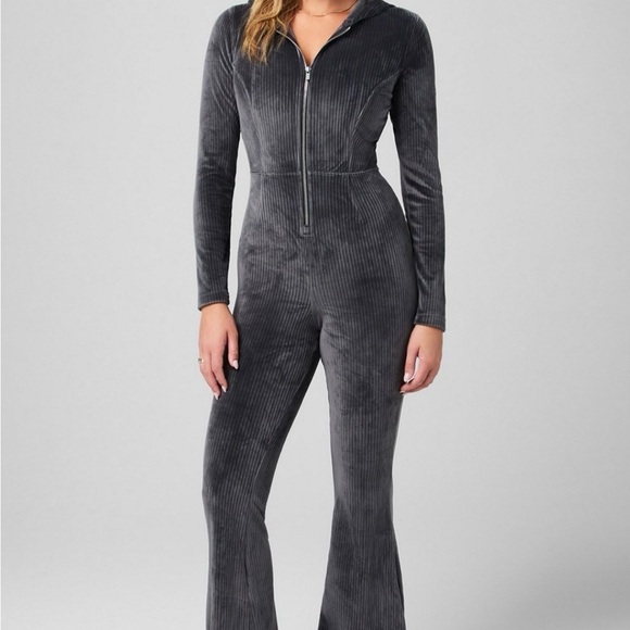 Fabletics Charcoal Ribbed Jumpsuit - Picture 1 of 4